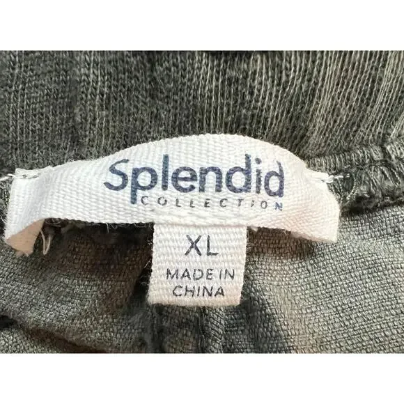 SPLENDID WOMENS XLARGE DRAWSTRING LINEN BLEND LAKESIDE JOGGER GREEN NEW